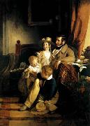 Rudolf von Arthaber with his Children, Friedrich von Amerling